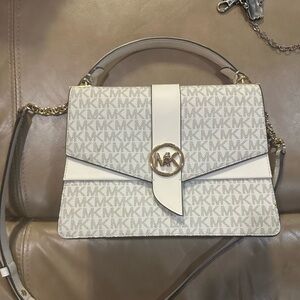 Michael Kors Cream and White Crossbody Bag